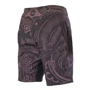 กางเกงกีฬาขาสั้น MMA กางเกงขาสั้นผ้ายืดสำหรับผู้ชาย - Product Image 6