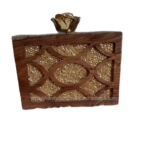Bolso de noche de moda de lujo de inspiración vintage para bolso de noche de madera de mango Embrague de boda y fiesta para niñas Precio de venta completo disponible - Product Image 6