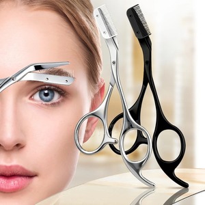 1 paire de ciseaux à sourcils avec peignes, kit de coupe-sourcils, ciseaux de toilettage en acier inoxydable, outils de façonnage des sourcils - Product Image 3