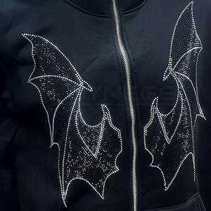 2025 sudaderas con capucha de algodón 100% con estilo para hombres con diamantes de imitación Casual moda de invierno venta en línea - Product Image 4