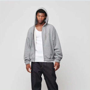 TOP Qualité Zipper Hoodies 400 GSM Français Terry Polaire Coton Zip Up Hoodies Dernière Conception Casual High Street Full Zip US Hoodie - Product Image 2