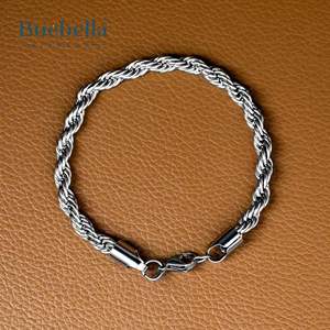 BUEBELLA JEWELS 14K White Gold Plated 925 <b>Sterling</b> <b>Silver</b> Hip Hop Style 6mm VVS Moissanite Tennis <b>Bracelet</b> for <b>Men</b> - Product Image 3