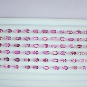 ไพลินสีชมพูคุณภาพ AAA ธรรมชาติขนาด5x4มม. ทรงไข่และลูกแพร์ตัดรับรองว่าเป็น60cts ที่ผ่านการรับรองรับรองรับรองรับรองว่าสะอาดมีสีที่ดีมากและเงางาม - Product Image 5