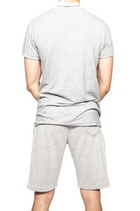 Ensemble de t-shirts et de shorts deux pièces avec logo personnalisé pour hommes, décontracté et respirant, style estival - Product Image 3