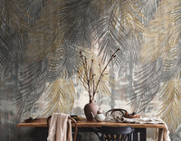 Murale Murale Amovible en Vinyle Non Tissé, Acoustique, Motif Floral Moderne, Gris, Beige, Blanc, 2.80x1.59m, pour Chambre, Salle à Manger, Centre Commercial, Allemagne