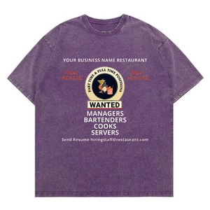 2026 Toptan Unisex Örme Tişört Yıkanmış Kumaş Özel Baskı İstiyorum İşçi Alıyorum Baskılı Üst - Product Image 2