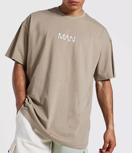 2026 Men's 100% Cotton Oversized T-Shirt Breathable Solid Color Short Sleeve Crew Neck Baggy Casual Streetwear Tee Custom Logo - Product Image 1