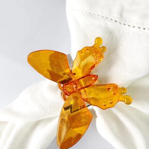 Beau porte-serviette papillon en verre bleu pour décor de table événements de mariage hôtel à manger charmant anneau de serviette - Product Image 6