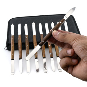 เครื่องมือแกะสลักขี้ผึ้งที่ขึ้นรูปขี้ผึ้งได้อย่างแม่นยำเครื่องมือไม้พายสองด้านสำหรับศิลปินเซรามิกด้ามจับไม้กันลื่นขนาดเล็ก - Product Image 5