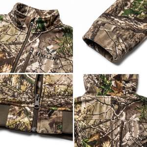 Unisex <b>Camouflage</b> Fleece Hooded Zipper-Front Hiking Jacket - Product Image 4