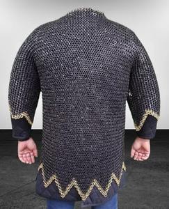 Haute qualité personnalisé style médiéval 9mm plat riveté cotte de mailles Haubergeon 18 calibre fil métallique armure acier doux - Product Image 3