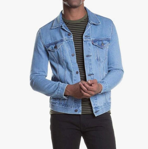 แจ็กเก็ตยีนส์ตัวยาวสำหรับผู้ชายดีไซน์ถนนสูงออกแบบโลโก้ได้ตามต้องการ - Product Image 1