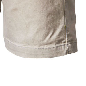 Verano 100% algodón sólido pantalones cortos hombres alta calidad Casual negocios Social cintura elástica hombres pantalones cortos 10 colores playa pantalones cortos - Product Image 6