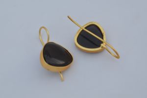 ต่างหูทองชุบแบบใหม่ล่าสุด ต่างหูฐานทองเหลืองประดับหินโมนาลิซ่า ต่างหูแบบห้อยสำหรับผู้หญิงและเด็กผู้หญิง - Product Image 3