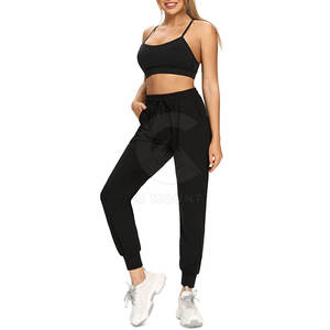 Women's Winter Workout Running <b>Trousers</b> Stretchable Mid-Waist Athletic Yoga <b>Joggers</b> with Flat Front Zip Pockets Factory Supply - Product Image 1