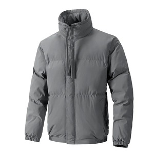 เสื้อพาร์เก็ตมีฮู้ดคอปกตั้งมีฮู้ดสีพื้นหนาบุนวมผ้าฝ้ายให้ความอบอุ่นในฤดูหนาว - Product Image 1