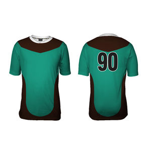 เสื้อฟุตบอลผู้ชาย ขายส่ง รับทำโลโก้ แขนสั้น ผ้าโพลีเอสเตอร์ 100% น้ำหนักเบา ระบายอากาศ แห้งเร็ว คอกลม - Product Image 1