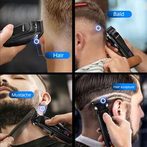 Cortadora de Pelo Profesional Recargable Negra con Cuchillas de Cerámica para Uso Doméstico, Afeitado, Barbería y Cuidado del Automóvil, Alimentación USB, Enchufe Estadounidense - Product Image 3
