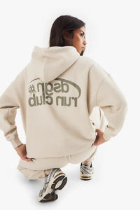 Sudadera con capucha estampada de gran tamaño para mujer con hombros caídos y piedra nueva personalizada, sudaderas con capucha transpirables y antiarrugas, sudadera con cremallera para mujer - Product Image 6
