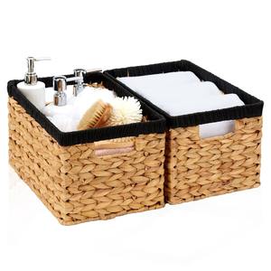 Panier décoratif avec bords en tissu, panier de rangement fait à la main, vente en gros, écologique, fabriqué au Vietnam - Product Image 1