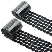 Bande adhésive ronde noire auto-agrippante réutilisable, points de fixation double face
