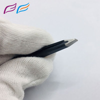 Meilleures pinces à sourcils Bahasa Pro noires à pointe inclinée en acier inoxydable pour l'extension des cils de beauté avec marque privée, vente en gros