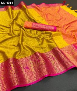 La mayoría del diseñador de moda puro algodón mercerizado seda Saree blusa Material boda y Festival de las mujeres para ropa de fiesta - Product Image 1