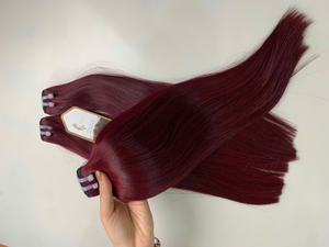 Venta al por mayor de alta calidad de la fuente de hueso virgen recto Remy extensiones de cabello humano teñido trenzado paquetes de trama - Product Image 3