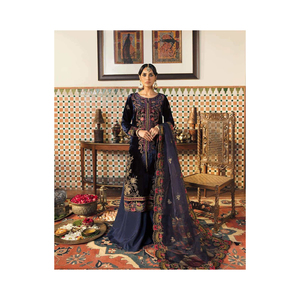 Vestido de fiesta de 3 piezas bordado hecho a mano/vestidos de mujer informales de nuevo estilo pakistaní trajes a la venta - Product Image 4