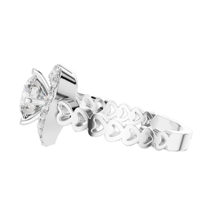 Bague en diamant de laboratoire en forme de cœur de 1,324 carats pour femmes VVS-VS EF CVD Or 18 carats, 14 carats, 10 carats et argent 925 Rose, Jaune, Blanc - Product Image 5