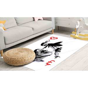Alfombra con estampado de grafiti Love Banksy, decoración de oficina antideslizante, alfombra tipo tapiz - Product Image 5