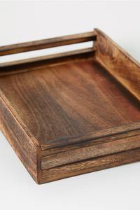 Venta al por mayor de bambú cuadrado bandeja de comida Retro de madera para té y café con mango de metal ecológico Premium Hotel Look - Product Image 4