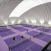 Dôme sportif préfabriqué en membrane PVDF avec câbles en acier, contrôle intelligent de la pression et du climat, arène toutes saisons pour terrains de tennis