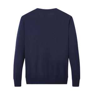 Pull-over décontracté à col en V et manches longues pour homme, personnalisé en gros, en laine/viscose anti-boulochage, avec logo frontal - Product Image 5