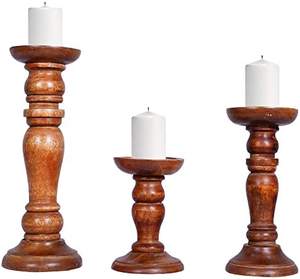 Support et porte-bougie en bois, idéal pour la décoration intérieure de la maison et les bougeoirs festifs - Product Image 3