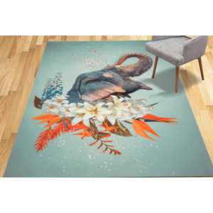 Elephant Printed Rug - Modern <b>Abstract</b> <b>Animal</b> <b>Art</b> Entryway Office,With Pile Soft Rug - Product Image 2
