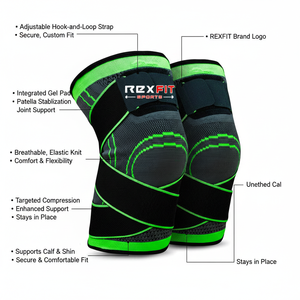 Rodilleras Deportivas RexFit con Logotipo Personalizado, Resistentes, para Levantamiento de Pesas, Sentadillas, Gimnasio y Entrenamiento Cruzado - Product Image 5