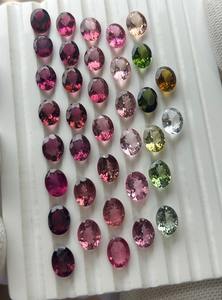 Pierres précieuses Mehrajudin, tourmaline naturelle de haute qualité, ovale propre, 6x8 mm, 1-1,5 carat, multicolores, rose, vert, rouge - Product Image 2