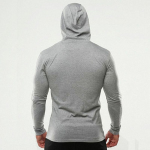 Sudadera con capucha de color gris personalizada con servicio OEM para hombre, Jersey de algodón liso sin cremallera, Sudadera con capucha para hombres adultos - Product Image 3