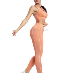 2025 nouveau imprimé femmes Gym Leggings soutien-gorge ensemble taille haute entraînement Yoga ensemble pour les femmes disponibilité Premium imprimé deux pièces - Product Image 5