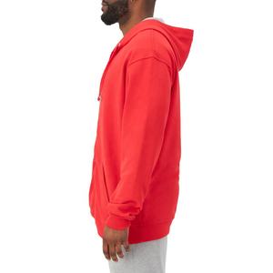 เสื้อมีฮู้ดผ้าคอตตอนโพลีเอสเตอร์อบอุ่นมีซิปรูดธรรมดาสำหรับผู้ชายและผู้ใหญ่ - Product Image 3