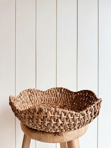 Plateau de service multifonctionnel en jacinthe d'eau Bols tressés Bord festonné Origine vietnamienne pour table basse Table à manger d'île - Product Image 4