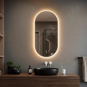 Offre Spéciale <span class=keywords><strong>Miroir</strong></span> <span class=keywords><strong>de</strong></span> <span class=keywords><strong>Salle</strong></span> <span class=keywords><strong>de</strong></span> <span class=keywords><strong>Bain</strong></span> Intelligent LED Oval Rétroéclairé Sans Cadre, Cadre en Aluminium Fin <span class=keywords><strong>de</strong></span> 16 mm, <span class=keywords><strong>Interrupteur</strong></span> Tactile 3 Couleurs, En Stock - Product Image 3
