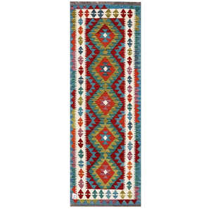 Alfombra Kilim de Maimana, Afganistán, 208 x 72 cm, Alfombras y Juegos de Alfombras Tradicionales Afganas - Product Image 1