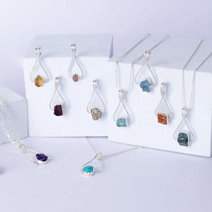 Vente en gros de tanzanite naturelle vintage en alliage de zinc pendentif en cristal d'agate de forme irrégulière fait à la main collier à faire soi-même pendentifs de mode - Product Image 6