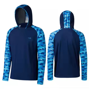 Sweat à capuche de pêche de performance pour hommes personnalisé UPF 50 + écran solaire en polyester à manches longues pour la randonnée surf sport chemise de pêche - Product Image 4