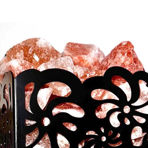 Lámpara de Sal del Himalaya Hecha a Mano con Cesta de Madera, Diseño Exclusivo, Artesanía Natural Pura, Rosa-Naranja-Rojo, Alta Calidad, Nueva Llegada - Product Image 6