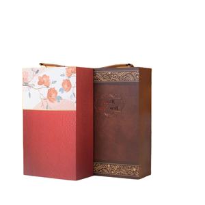 Boîte à vin en papier d'art de luxe personnalisable impression 4C revêtement en feuille d'or 3D UV taille du nouvel an 27x35x12 cm conçue pour la tequila au whisky - Product Image 1