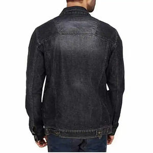 Chaqueta vaquera informal de otoño para hombre en azul rasgado Acabado prelavado Manga larga Moda Diseño personalizado Algodón puro - Product Image 3