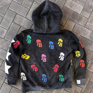 Sweat à capuche oversize pour homme en molleton 100% coton, broderie, col à capuche déchiré, motif uni, imprimé numérique, doublure, taille XL - Product Image 4